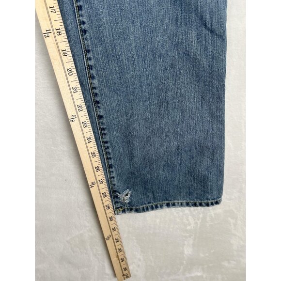 Guess Jeans Mens 30 Blue Distressed Straight Leg Denim Vintage Style Y2K 2000s - Picture 5 of 12